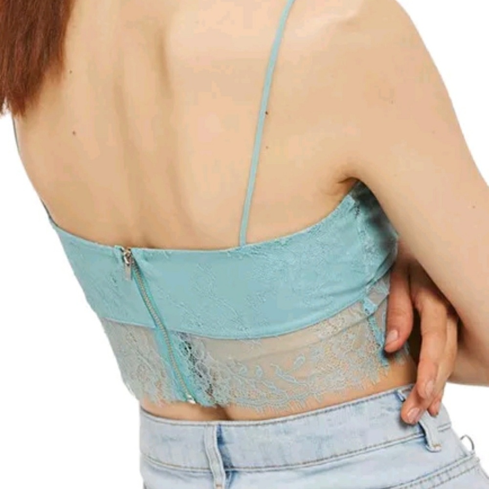 Baby Blue Eyelash Lace Bralette - Picture 2 of 5